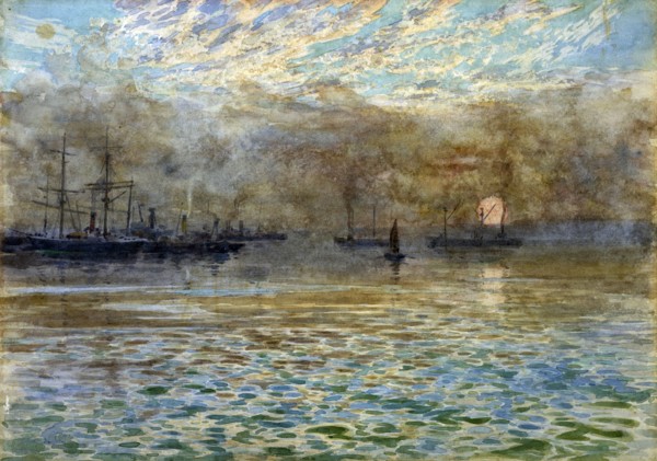 Winter morning, Wellington Harbour,  c1900. Creator: James McLauchlan Nairn.