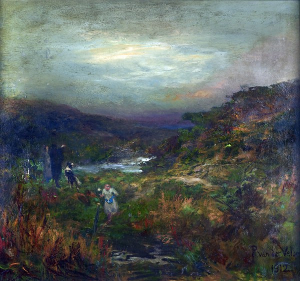 Landscape with figures, 1912. Creator: Petrus van der Velden.