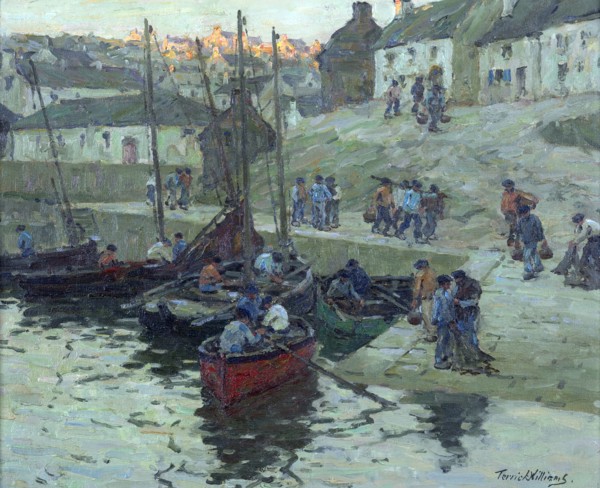 Fishermen at sundown, Audierne, Brittany, c1912. Creator: Terrick Williams.
