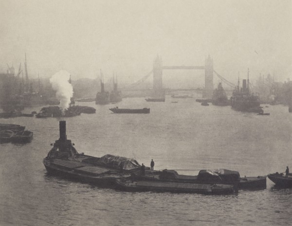 The Pool of London from London Bridge. From the album: Photograph album - London, 1920s. Creator: Harry Moult.
