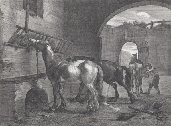The stable,  1650-1660. Creator: Cornelis de Visscher.