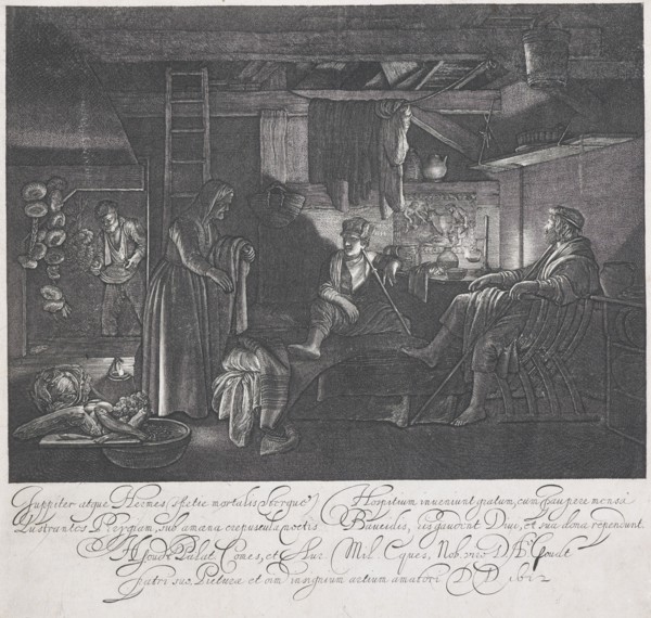 Jupiter and Mercury in the house of Philemon and Baucis, 1612. Creator: Hendrik Goudt.
