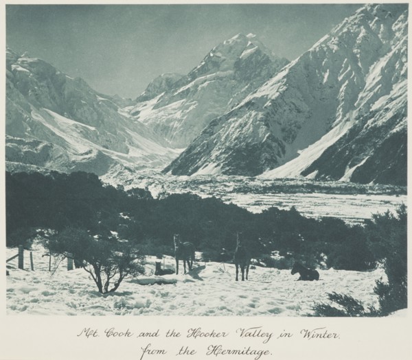Mt Cook and the Hooker Valley in winter, from the Hermitage, 1920s. Creator: Harry Moult.