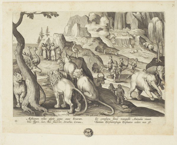 Venationes ferarum, avium, piscium (Hunts of wild animals, birds and fish). Plate 13, 1596. Creator: Hans Collaert the Younger.