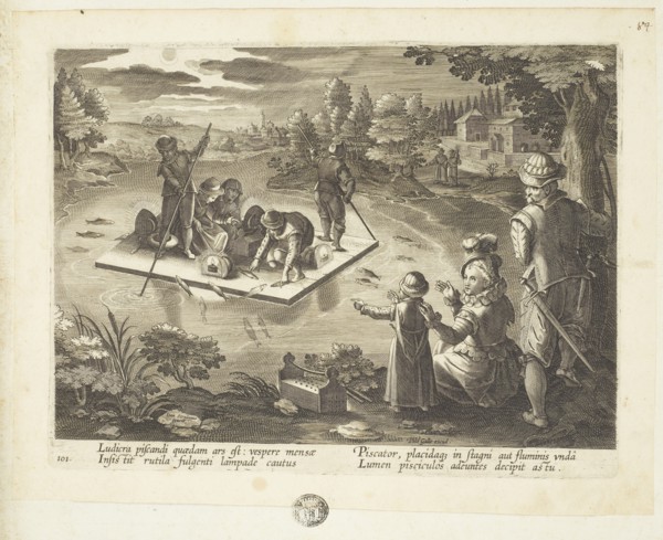 Venationes ferarum, avium, piscium (Hunts of wild animals, birds and fish). Plate 101, 1596. Creator: Hans Collaert the Younger.