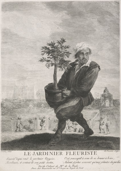 Le Jardinier Fleuriste (The gardener),  1749-1797. Creator: Jean-Charles Levasseur.