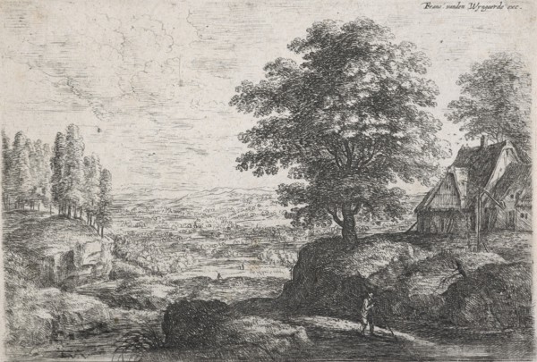 Landscape with a man with a walking stick,  Mid 17th century. Creator: Lucas van Uden.