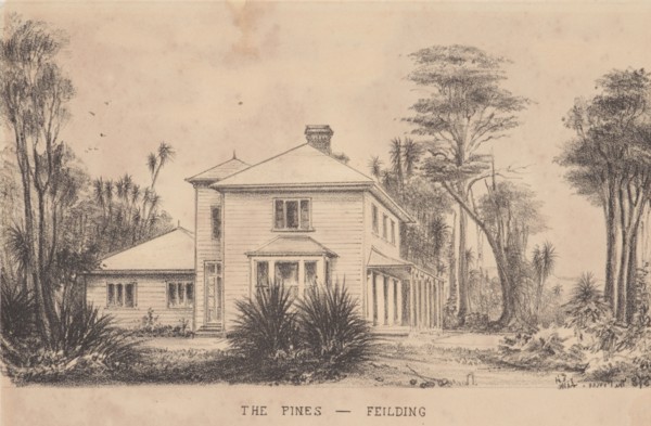The Halcombe's house, "The Pines", at Feilding, 1878. Creator: Edith Stanway Halcombe.
