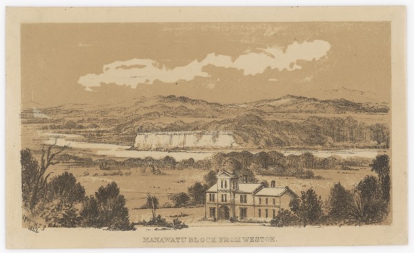 Manawatu Block from Westoe,  c.1878. Creator: Edith Stanway Halcombe.