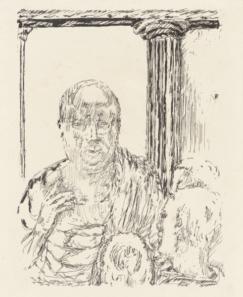 Man talking to others by a column. Creator: Pierre Bonnard.