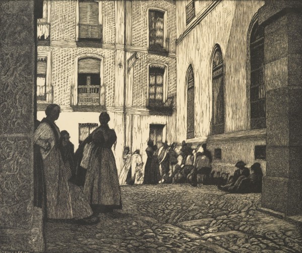 A Spanish courtyard, 1926. Creator: Sydney Lee.