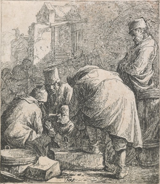 Man adjusting his footwear,  1631-1677. Creator: Thomas Wyck.