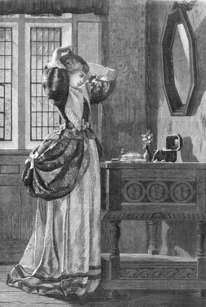 A drawing by A. C. Luxmore,...Exhibition of Water-Colour Drawings at the Dudley Gallery, 1869. Creator: W Thomas.