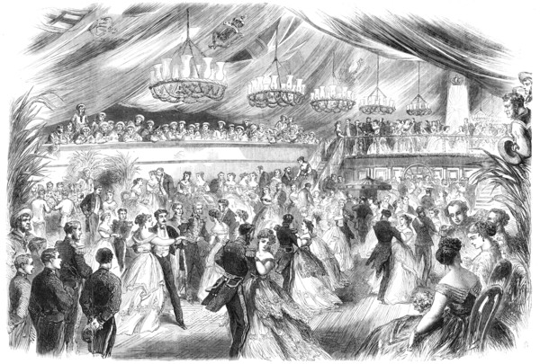 Ball on board H.M.S. Royal Alfred, the flagship of Admiral Sir R. Mundy, at Barbadoes, 1868. Creator: Unknown.