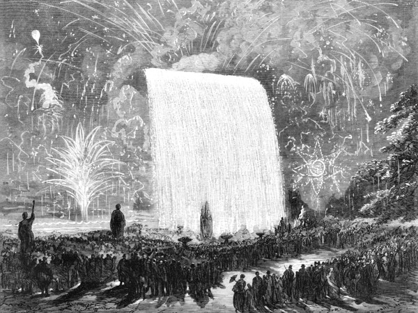 Fireworks at the Crystal Palace, 1869. Creator: Unknown.