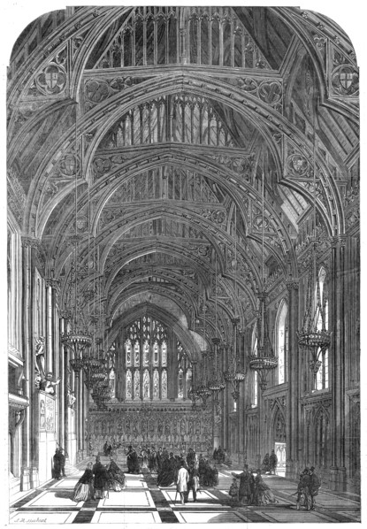 Interior of Guildhall, as restored, 1865. Creator: Unknown.