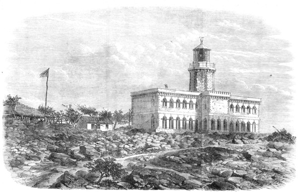 Lighthouse on Kennery Island, near Bombay, 1868. Creator: Unknown.