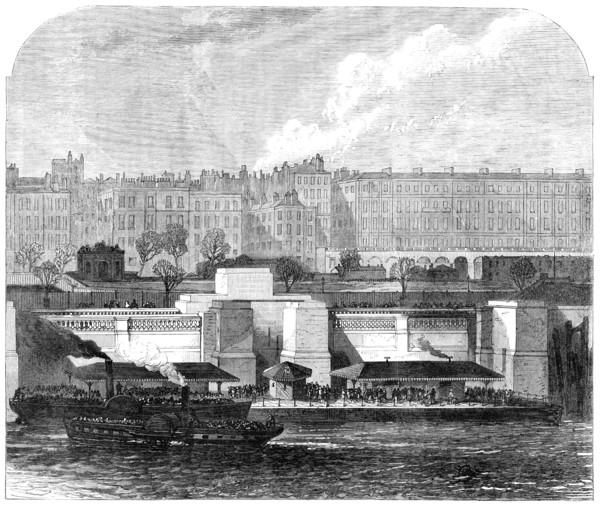 London improvements: Hungerford Pier on the Thames Embankment, 1869. Creator: Unknown.