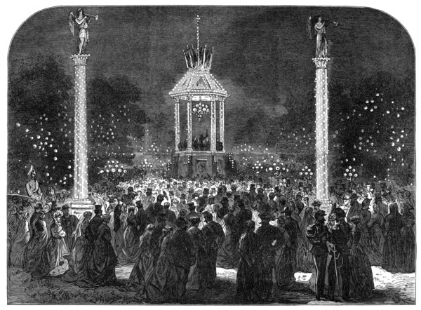 Nocturnal Fête at Florence in honour of the Marriage of the Crown Prince of Italy, 1868. Creator: Unknown.