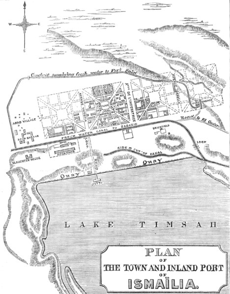 Plan of the town and inland port of Ismaïlia, 1869. Creator: Unknown.