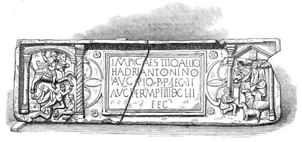 Roman legionary tablet found at Bridgeness, Linlithgowshire, 1868. Creator: Unknown.