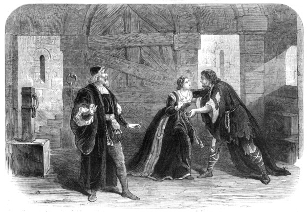 Scene from "The Watch-Cry," at the Lyceum Theatre, 1865.  Creator: Unknown.