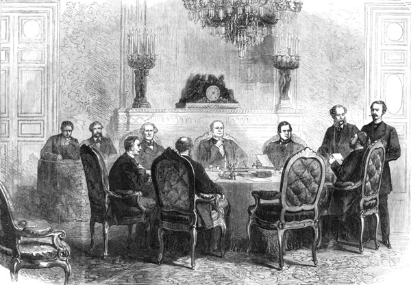Sitting of the Conference at Paris on the Turkish and Greek Question, 1869. Creator: Unknown.