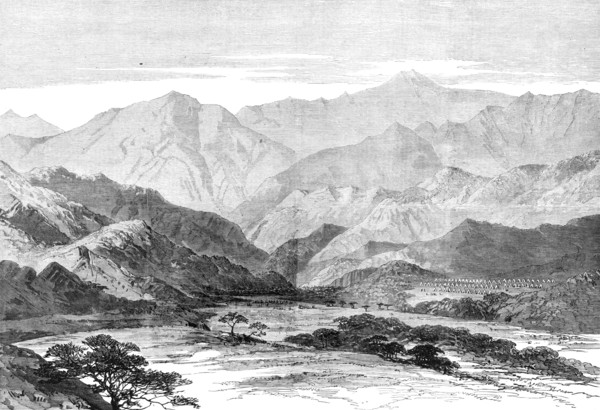 The Abyssinian Expedition: Koomailee, at the mouth of the pass leading to Senafe, 1868. Creator: Unknown.