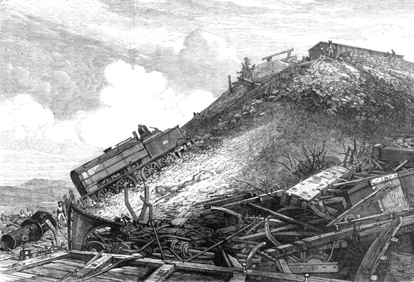 The Disaster on the Great Indian Peninsula Railway: scene of the accident, 1869. Creator: Unknown.