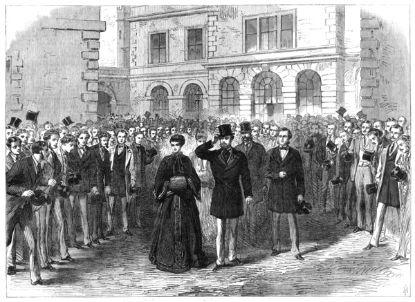 The Prince and Princess of Wales at St. Bartholomew's Hospital, 1868. Creator: Unknown.
