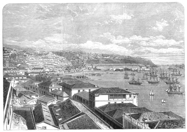 War between Spain and Chili: the port of Valparaiso, Chili, South America, 1865. Creator: Unknown.