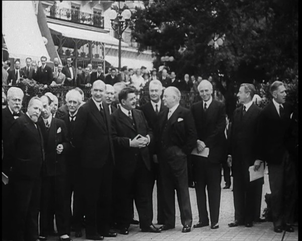 League of Nations Delegates Standing Outside a Building, 1933. Creator: British Pathe Ltd.