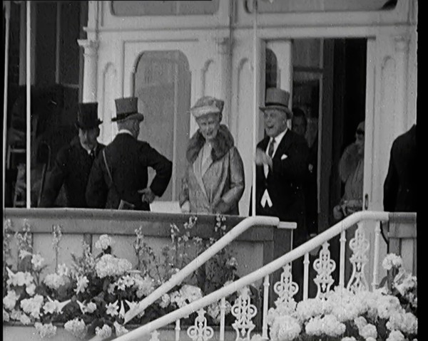 King George V and Queen Mary of Teck in the Royal Box at Ascot Race Course, 1931. Creator: British Pathe Ltd.