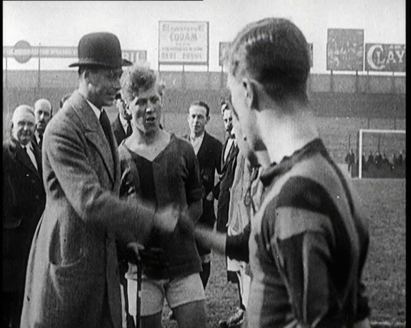 Prince Albert, Duke of York, Shaking Hands With Football Team at West Ham Before a Match, 1922.  Creator: British Pathe Ltd.