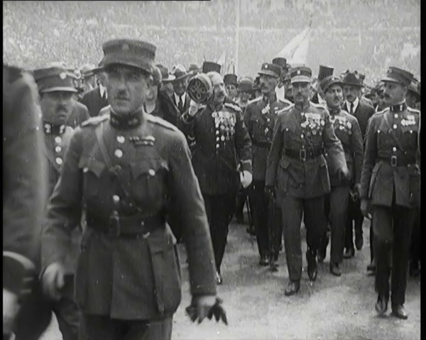 General Pangalos in a Crowd Filled Stadium, 1926. Creator: British Pathe Ltd.