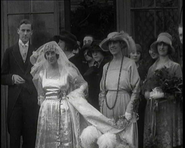 Family Gathering for Photographs at the Wedding of Beatrice Lillie and Sir Robert Peel..., 1920. Creator: British Pathe Ltd.