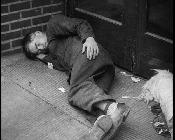 Man Sleeping in a Doorway, 1933. Creator: British Pathe Ltd.