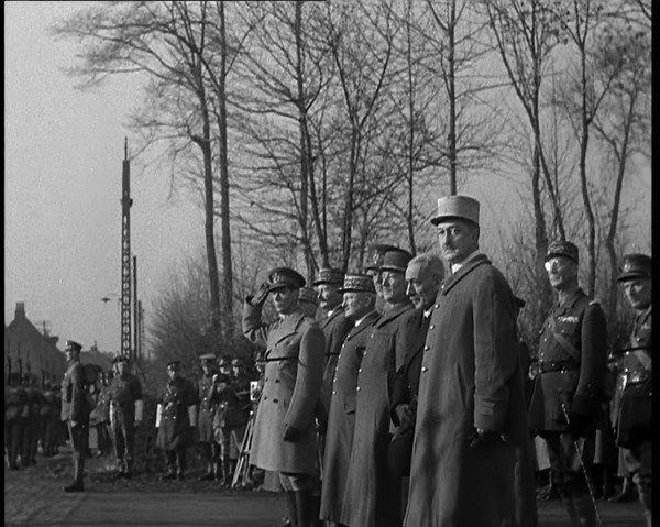 Allied Officers, Including General Maurice Gamelin, Watching British Expeditionary Force..., 1940. Creator: British Pathe Ltd.