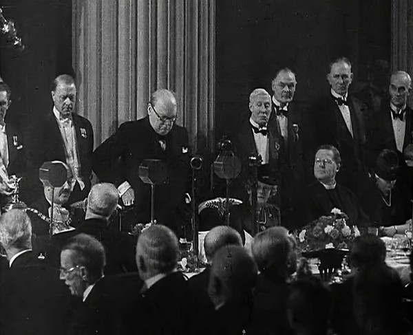 Winston Churchill Giving a Speech, 1942. Creator: British Pathe Ltd.