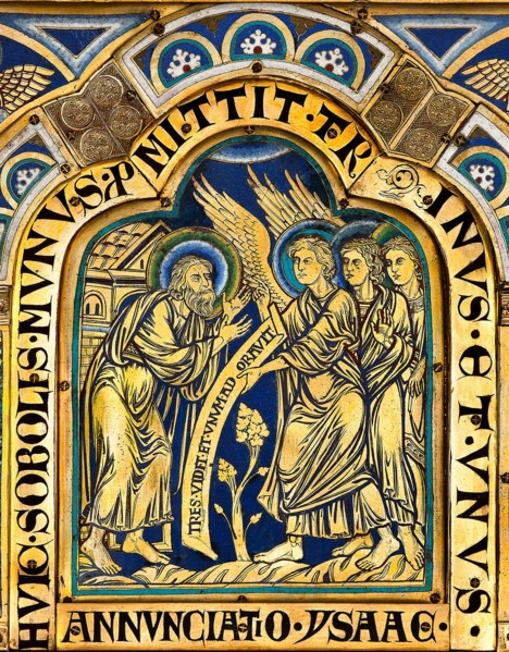 The Verdun Altar: The announcement of Isaac's Birth to Abraham, 1181. Creator: Nicholas of Verdun (ca 1130/40-after 1205).
