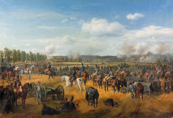 Battle between Russian troops and French cavalry near Ostrovno on 26 July 1812, 1840s. Creator: Adam; Albrecht (1786-1862).