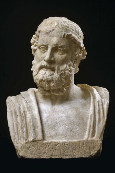 Herm of Anacreon, Age of Hadrian, 117-138. Creator: Art of Ancient Rome; Classical sculpture ().
