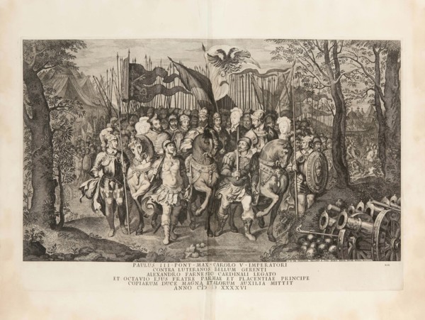 Pope Paul III with the imperial army fight the Protestant Lutherans, 1748. Creator: Prenner; Georg Kaspar; von (1720-1766).