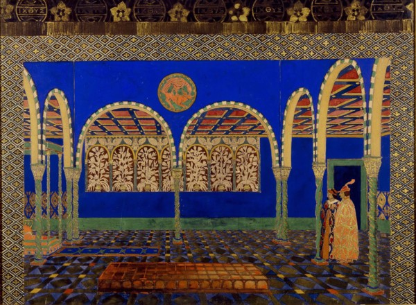 Stage design for the play "The Martyrdom of St. Sebastian" by Gabriele D'Annuzio, 1911. Creator: Bakst; Léon (1866-1924).