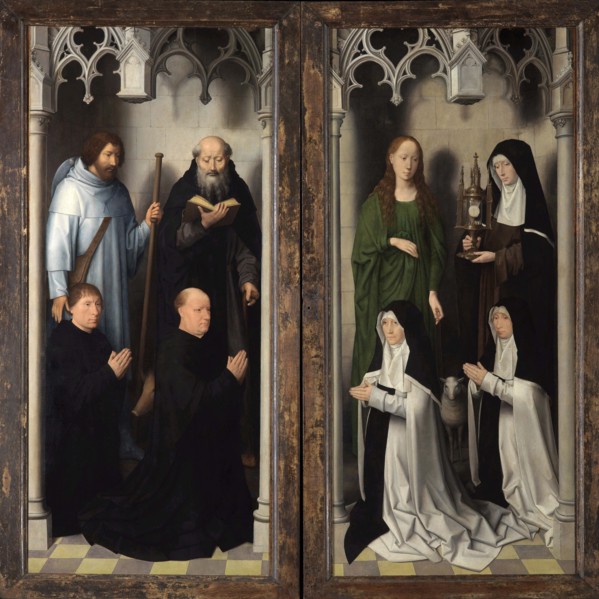 Saint John Triptych: Donors with Saints James and Anthony. Female Donors with..., c1474-1479. Creator: Memling; Hans (1433/40-1494).