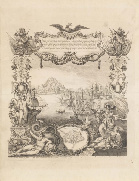 The capture of Gibraltar by Anglo-Dutch forces of the Grand Alliance in August 1704, . Creator: Corvinus; Johann August (1683-1738).