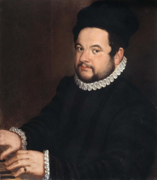 Portrait of a musician at a harpsichord, 1560-1570s. Creator: Campi; Vincenzo (1536-1591).