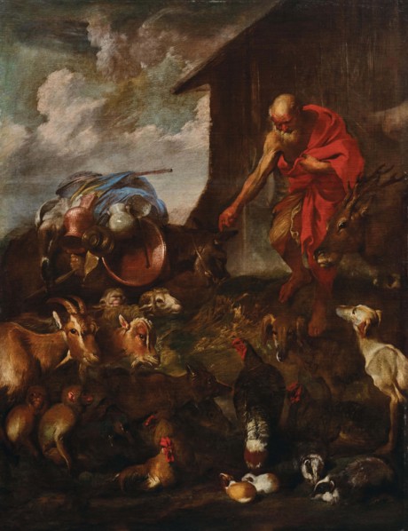 Animals Entering the Ark of Noah, Late 1650s-early 1660s. Creator: Castiglione; Giovanni Benedetto (1610-1665).