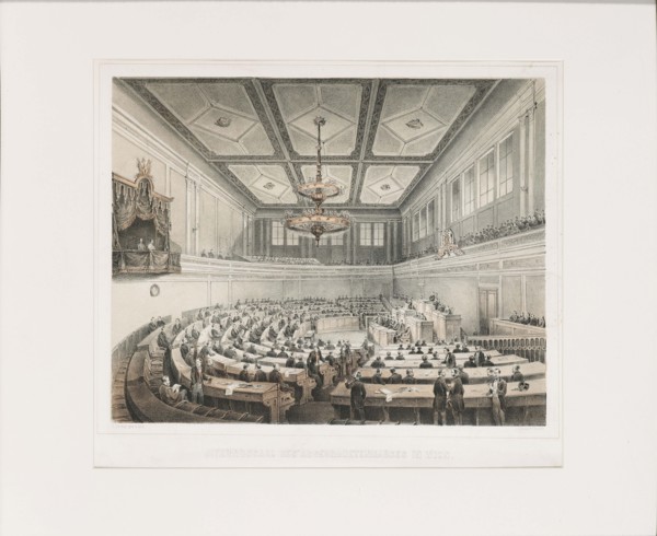 Debating Chamber of the House of Deputies of Austria, Vienna, c1865. Creator: Czerny; Ludwig (1821-1889).