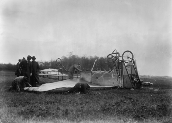 Moissant Machine wrecked, 1910. Creator: Bain News Service.